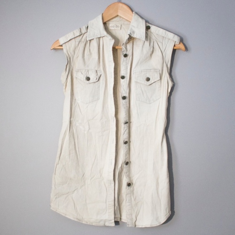 Cream Buttoned Vest